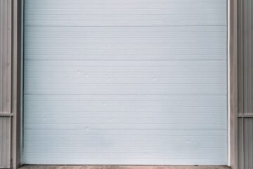 white roll up door closed